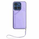 For Motorola Edge 60 Stylus 5G Skin Feel Four Card Slots Phone Case with Wrist Strap(Purple) - 2