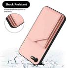 For iPhone 7 / 8 / SE 2020 2022 Skin Feel Four Card Slots Phone Case with Wrist Strap(Pink) - 3
