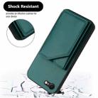 For iPhone 7 / 8 / SE 2020 2022 Skin Feel Four Card Slots Phone Case with Wrist Strap(Green) - 3