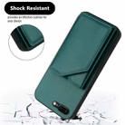 For iPhone 7 Plus / 8 Plus Skin Feel Four Card Slots Phone Case with Wrist Strap(Green) - 3