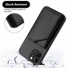 For iPhone 11 Pro Skin Feel Four Card Slots Phone Case with Wrist Strap(Black) - 3