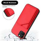 For iPhone 11 Pro Max Skin Feel Four Card Slots Phone Case with Wrist Strap(Red) - 3
