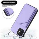 For iPhone 12 mini Skin Feel Four Card Slots Phone Case with Wrist Strap(Purple) - 3