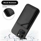 For iPhone 12 Pro Max Skin Feel Four Card Slots Phone Case with Wrist Strap(Black) - 3