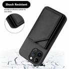 For iPhone 13 Pro Max Skin Feel Four Card Slots Phone Case with Wrist Strap(Black) - 3