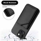 For iPhone 14 Skin Feel Four Card Slots Phone Case with Wrist Strap(Black) - 3