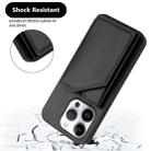 For iPhone 16 Pro Skin Feel Four Card Slots Phone Case with Wrist Strap(Black) - 3