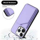 For iPhone 16 Pro Skin Feel Four Card Slots Phone Case with Wrist Strap(Purple) - 3