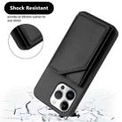 For iPhone 16 Pro Max Skin Feel Four Card Slots Phone Case with Wrist Strap(Black) - 3