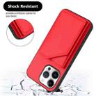 For iPhone 16 Pro Max Skin Feel Four Card Slots Phone Case with Wrist Strap(Red) - 3