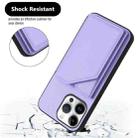 For iPhone 16 Pro Max Skin Feel Four Card Slots Phone Case with Wrist Strap(Purple) - 3