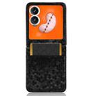 For Infinix Zero Flip Honeycomb Dot Texture Card Slot Leather Phone Case(Black) - 3