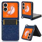 For Infinix Zero Flip Honeycomb Dot Texture Card Slot Leather Phone Case(Blue) - 1