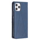 For iPhone 12 / 12 Pro Rhombus Texture Horizontal Flip Magnetic Leather Case with Holder & Card Slots(Blue) - 2