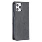 For iPhone 12 / 12 Pro Rhombus Texture Horizontal Flip Magnetic Leather Case with Holder & Card Slots(Black) - 2