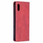 For Xiaomi Redmi 9A Rhombus Texture Horizontal Flip Magnetic Leather Case with Holder & Card Slots(Red) - 3