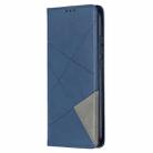 For Xiaomi Redmi 9A Rhombus Texture Horizontal Flip Magnetic Leather Case with Holder & Card Slots(Blue) - 2