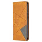 For Xiaomi Redmi 9C Rhombus Texture Horizontal Flip Magnetic Leather Case with Holder & Card Slots(Yellow) - 2