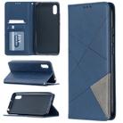 For Xiaomi Redmi 9C Rhombus Texture Horizontal Flip Magnetic Leather Case with Holder & Card Slots(Blue) - 1