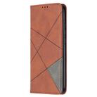 For Xiaomi Redmi 9C Rhombus Texture Horizontal Flip Magnetic Leather Case with Holder & Card Slots(Brown) - 2