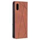 For Xiaomi Redmi 9C Rhombus Texture Horizontal Flip Magnetic Leather Case with Holder & Card Slots(Brown) - 3