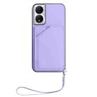 For Honor X7b / Play 8T Skin Feel Four Card Slots Phone Case with Wrist Strap(Purple) - 2