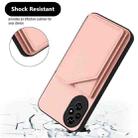 For Honor 200 Skin Feel Four Card Slots Phone Case with Wrist Strap(Pink) - 3