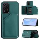 For Honor 200 Lite 5G Skin Feel Four Card Slots Phone Case with Wrist Strap(Green) - 1