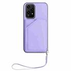 For Honor 200 Lite 5G Skin Feel Four Card Slots Phone Case with Wrist Strap(Purple) - 2