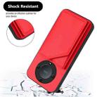 For Honor X9A / Magic5 Lite Skin Feel Four Card Slots Phone Case with Wrist Strap(Red) - 3