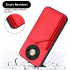 For Honor X9b / Magic6 Lite Skin Feel Four Card Slots Phone Case with Wrist Strap(Red) - 3