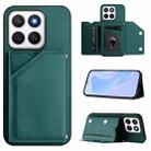 For Honor X8c 4G Skin Feel Four Card Slots Phone Case with Wrist Strap(Green) - 1