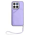 For Honor X8c 4G Skin Feel Four Card Slots Phone Case with Wrist Strap(Purple) - 2