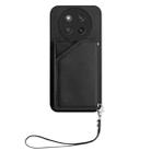 For Honor X60 Pro / X9c / Magic7 Lite Skin Feel Four Card Slots Phone Case with Wrist Strap(Black) - 2