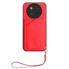 For Honor X60 Pro / X9c / Magic7 Lite Skin Feel Four Card Slots Phone Case with Wrist Strap(Red) - 2