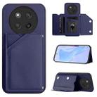 For Honor X60 Pro / X9c / Magic7 Lite Skin Feel Four Card Slots Phone Case with Wrist Strap(Blue) - 1