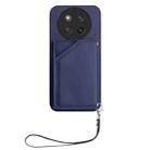 For Honor X60 Pro / X9c / Magic7 Lite Skin Feel Four Card Slots Phone Case with Wrist Strap(Blue) - 2