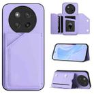 For Honor X60 Pro / X9c / Magic7 Lite Skin Feel Four Card Slots Phone Case with Wrist Strap(Purple) - 1