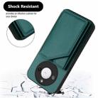 For Honor X60 / X9c Smart Skin Feel Four Card Slots Phone Case with Wrist Strap(Green) - 3