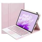 For Honor Pad X9 / X8 Pro 11.5 AH15-A Ultra-thin Detachable Bluetooth Keyboard Leather Tablet Case with Touchpad(Pink White) - 1