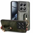 For Xiaomi 14T Pro Wristband Leather Back Phone Case(Green) - 1