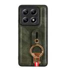 For Xiaomi 14T Pro Wristband Leather Back Phone Case(Green) - 3