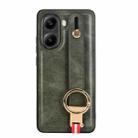 For Xiaomi Poco X7 Pro 5G Wristband Leather Back Phone Case(Green) - 2