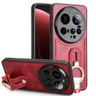For Xiaomi 15 Ultra Wristband Leather Back Phone Case(Red) - 1