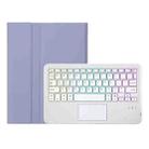 For Huawei MatePad SE 10.4 AH13-AS Ultra-thin Detachable Backlight Bluetooth Keyboard Leather Tablet Case with Touchpad(Lavender White) - 2