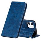 For iPhone 12 mini Lucky Flowers Embossing Pattern Magnetic Horizontal Flip Leather Case with Holder & Card Slots(Dark Blue) - 1