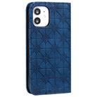 For iPhone 12 mini Lucky Flowers Embossing Pattern Magnetic Horizontal Flip Leather Case with Holder & Card Slots(Dark Blue) - 7