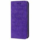 For iPhone 12 mini Lucky Flowers Embossing Pattern Magnetic Horizontal Flip Leather Case with Holder & Card Slots(Purple) - 1