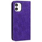 For iPhone 12 mini Lucky Flowers Embossing Pattern Magnetic Horizontal Flip Leather Case with Holder & Card Slots(Purple) - 6