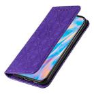 For iPhone 12 mini Lucky Flowers Embossing Pattern Magnetic Horizontal Flip Leather Case with Holder & Card Slots(Purple) - 7
